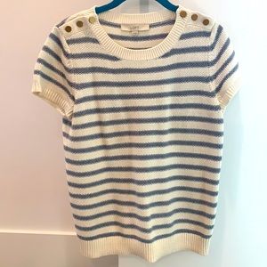 Striped Short Leave Sweater Top by Loft XS - Original Owner Great Shape